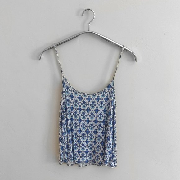 American Eagle Outfitters Tops - AEO Blue Patterned Swing Cami